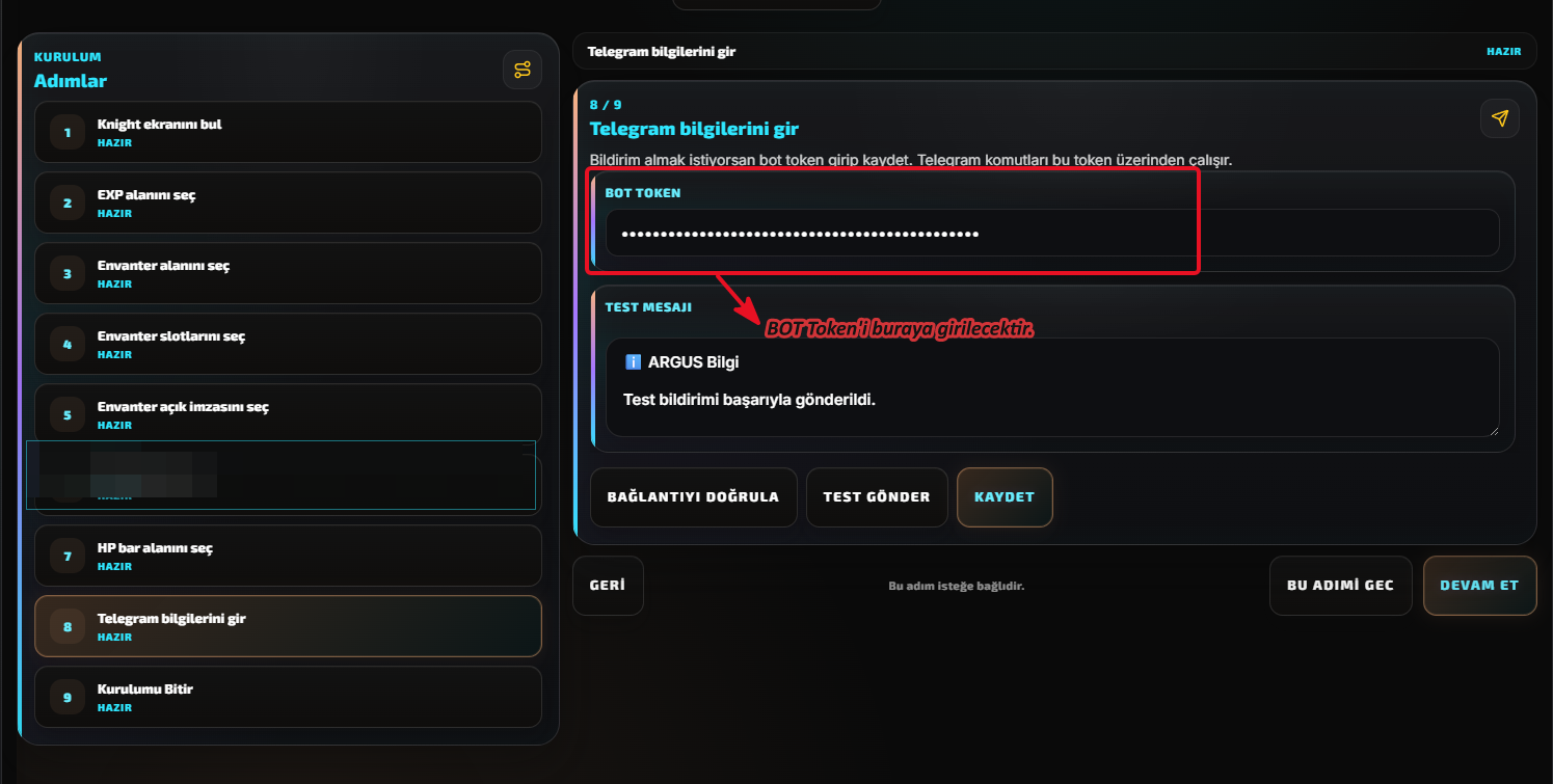 ARGUS kurulum adımı 11