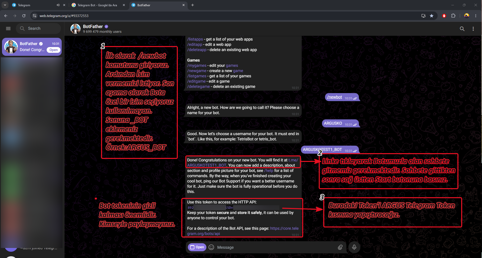 Telegram kurulum adımı 4